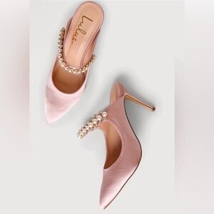 Lulus Sephoraa Sling Back Heels - Womens Size 9 - Rose Gold Faux Pearls
